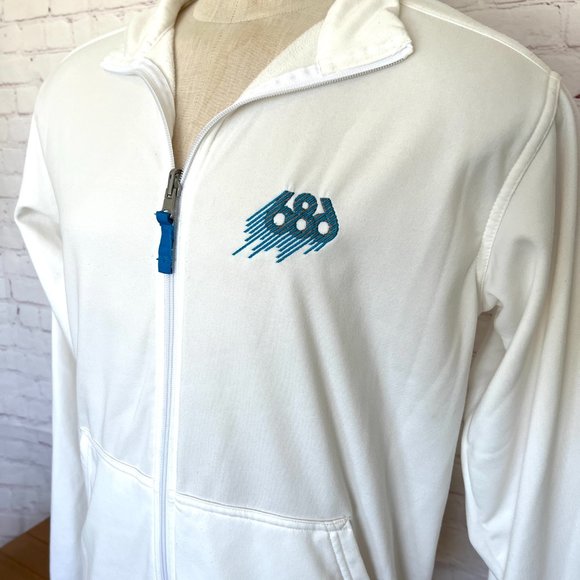 686 White Zip Up Sweatshirt - Lightweight Fleece -Jacket Size Medium- Men’s - Picture 2 of 10